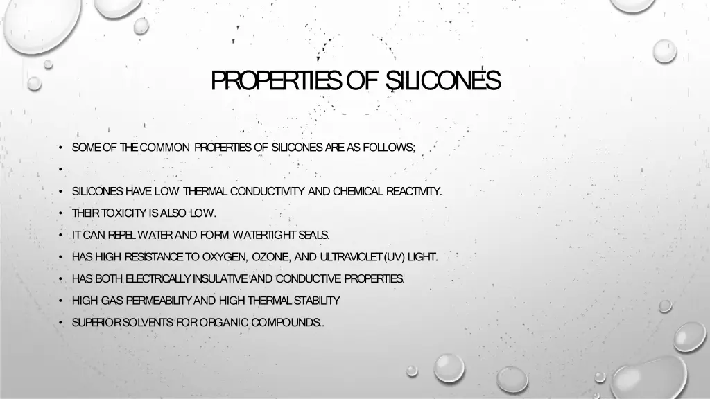 propertie sofsilicones