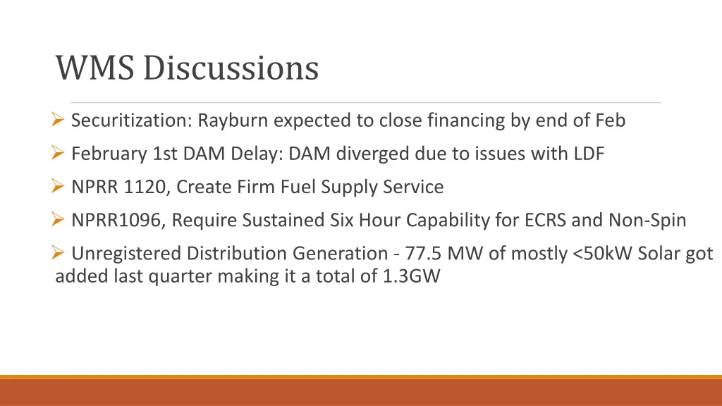 wms discussions