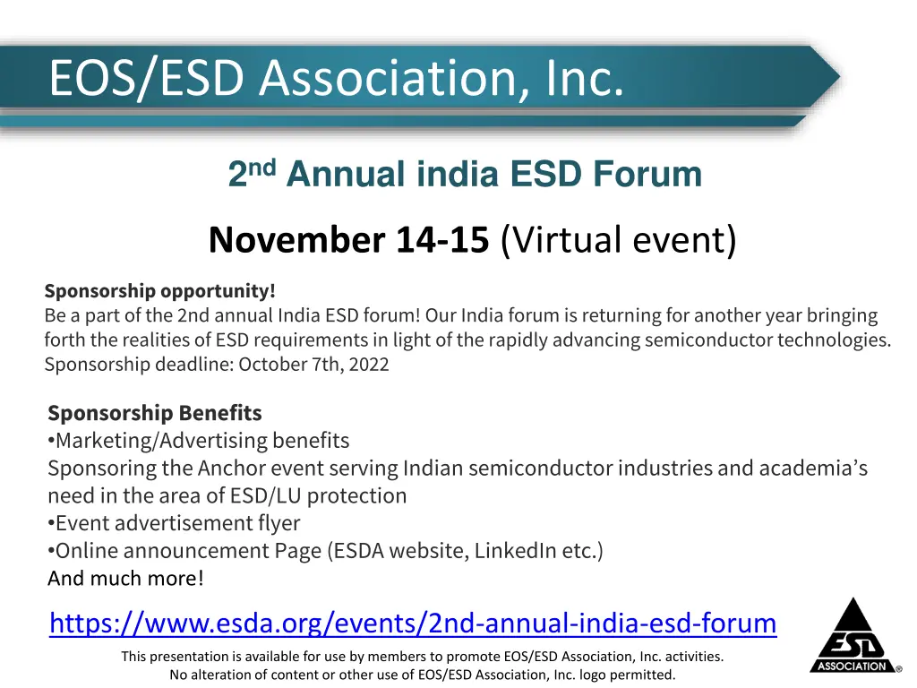 eos esd association inc 3