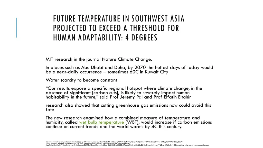 future temperature in southwest asia projected