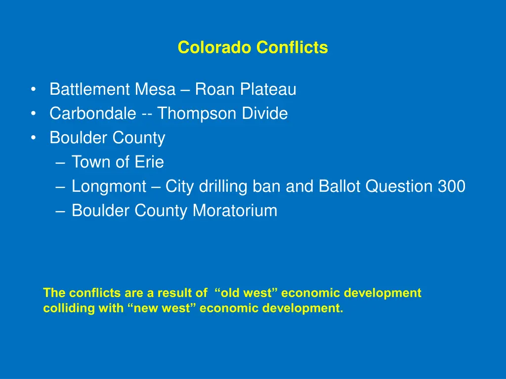 colorado conflicts