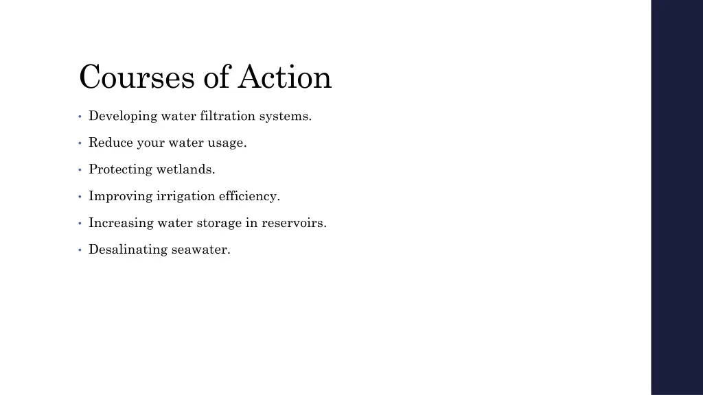 courses of action