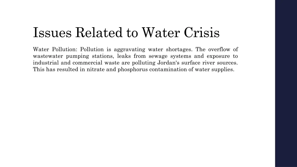 issues related to water crisis