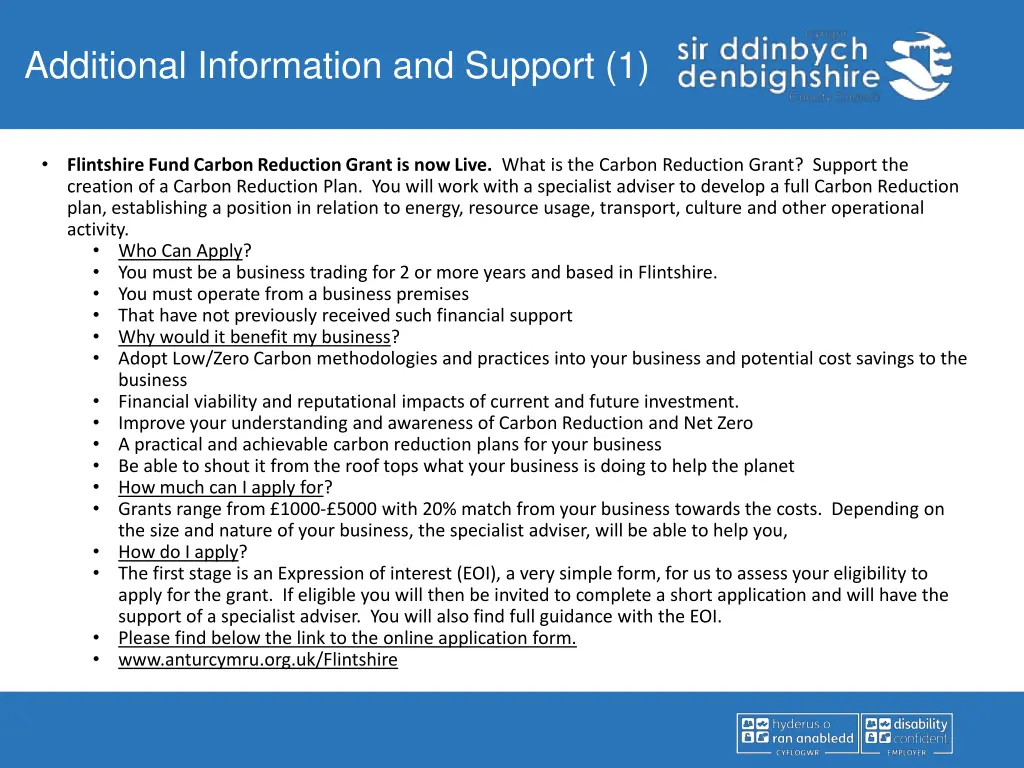 additional information and support 1 2