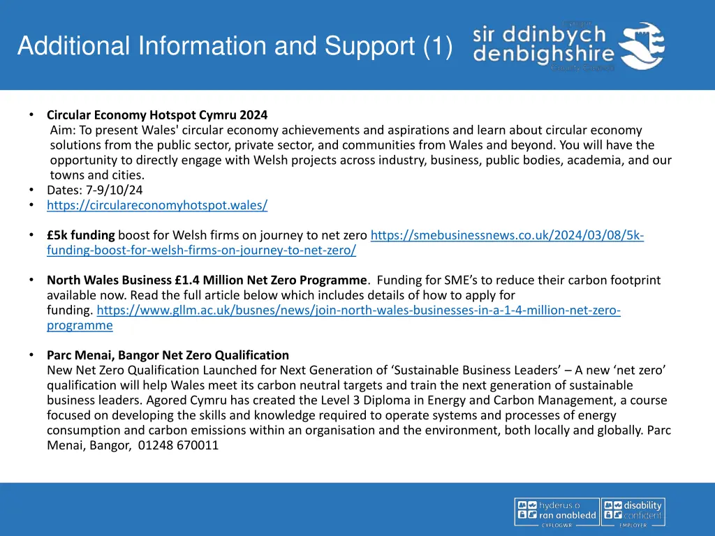 additional information and support 1 3