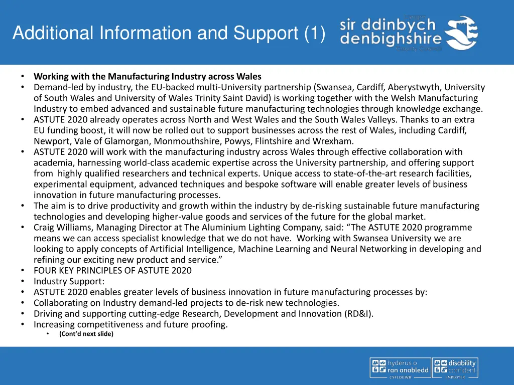 additional information and support 1 5