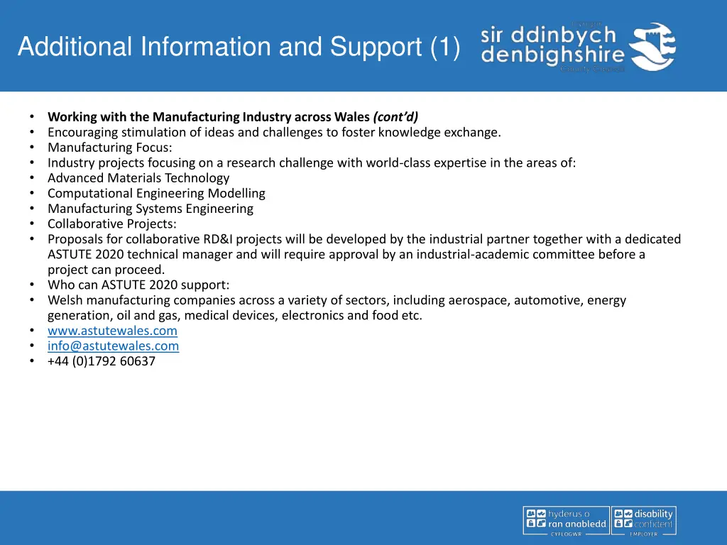 additional information and support 1 6