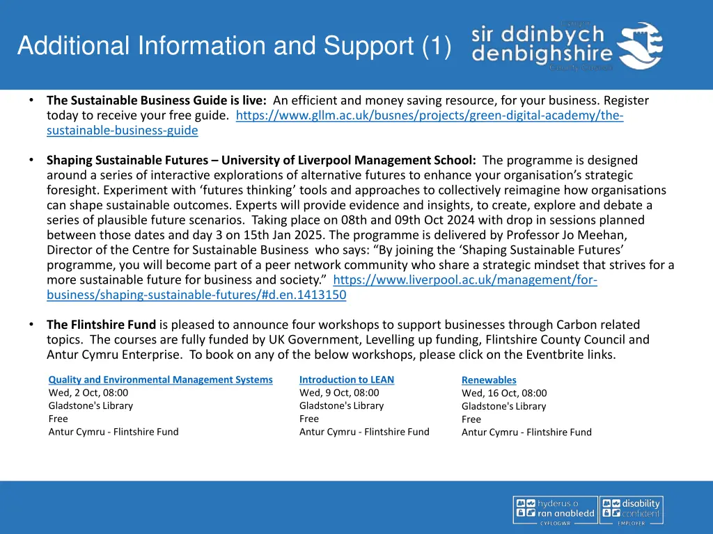 additional information and support 1