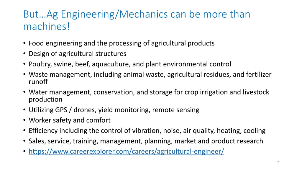 but ag engineering mechanics can be more than
