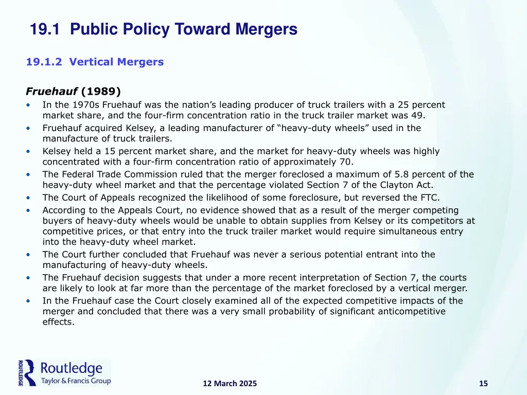 19 1 public policy toward mergers 13