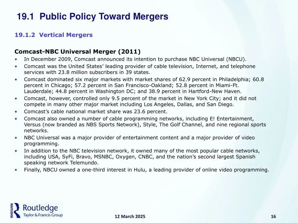 19 1 public policy toward mergers 14