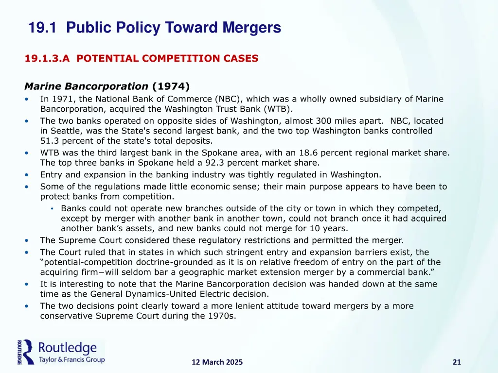 19 1 public policy toward mergers 19
