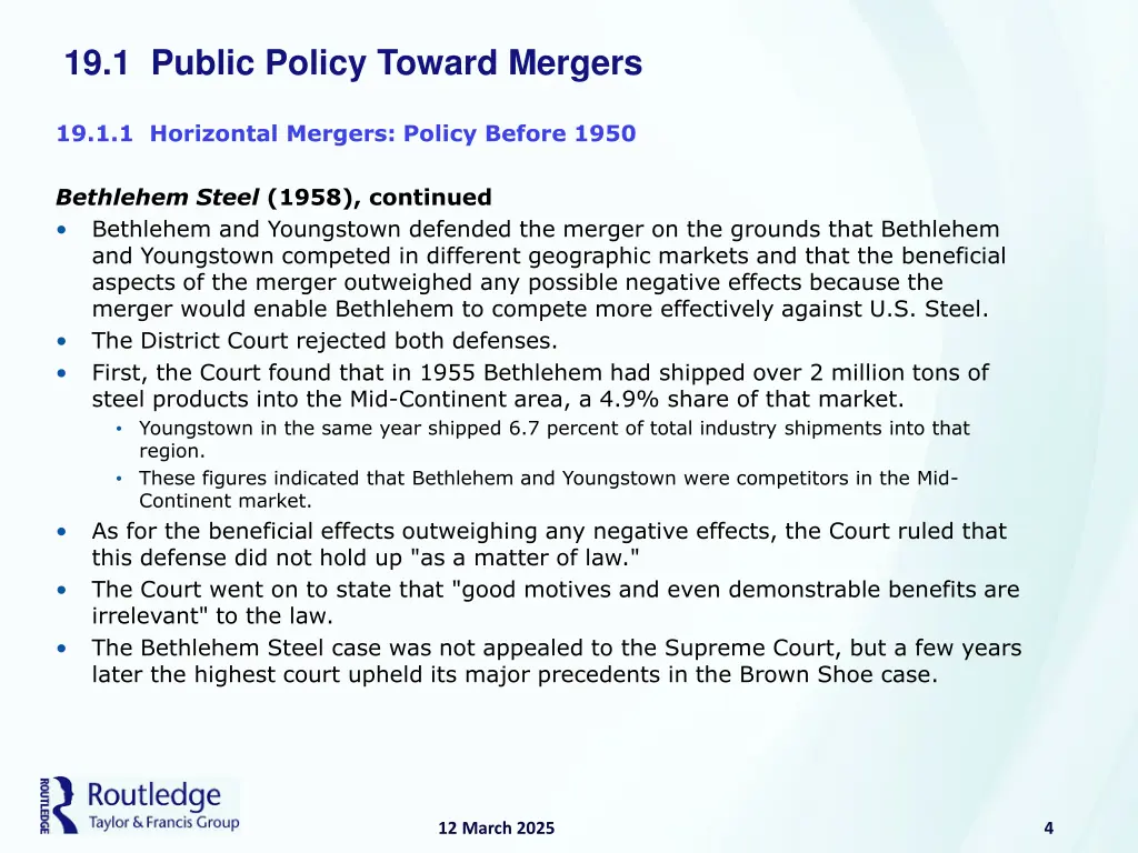 19 1 public policy toward mergers 2