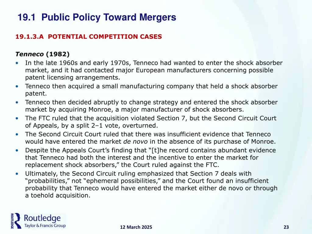 19 1 public policy toward mergers 21