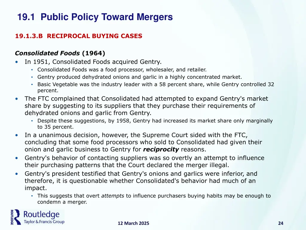 19 1 public policy toward mergers 22