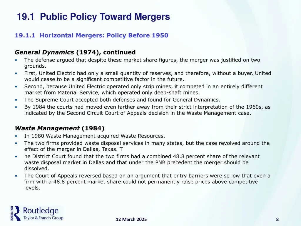 19 1 public policy toward mergers 6