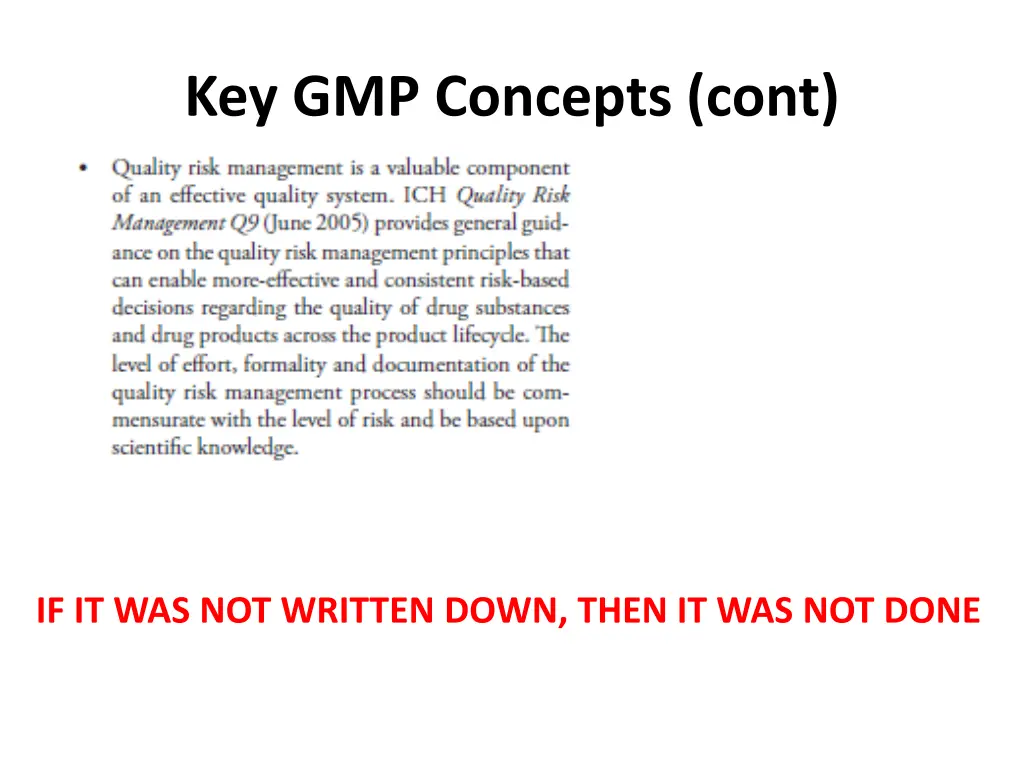 key gmp concepts cont 1