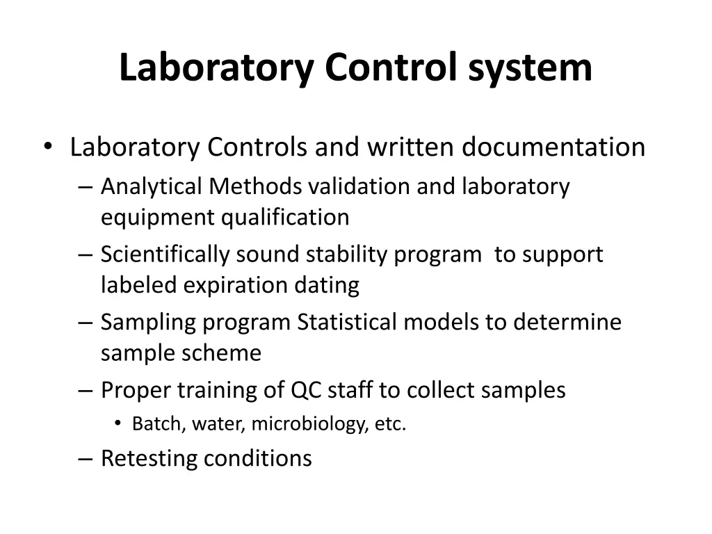 laboratory control system