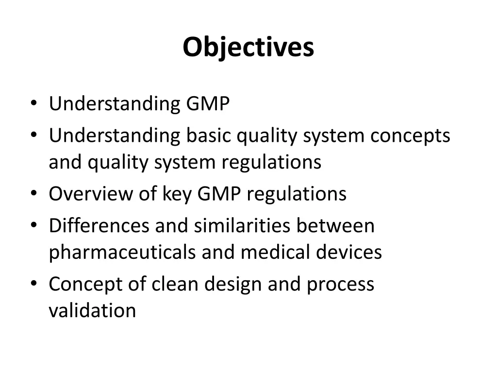 objectives