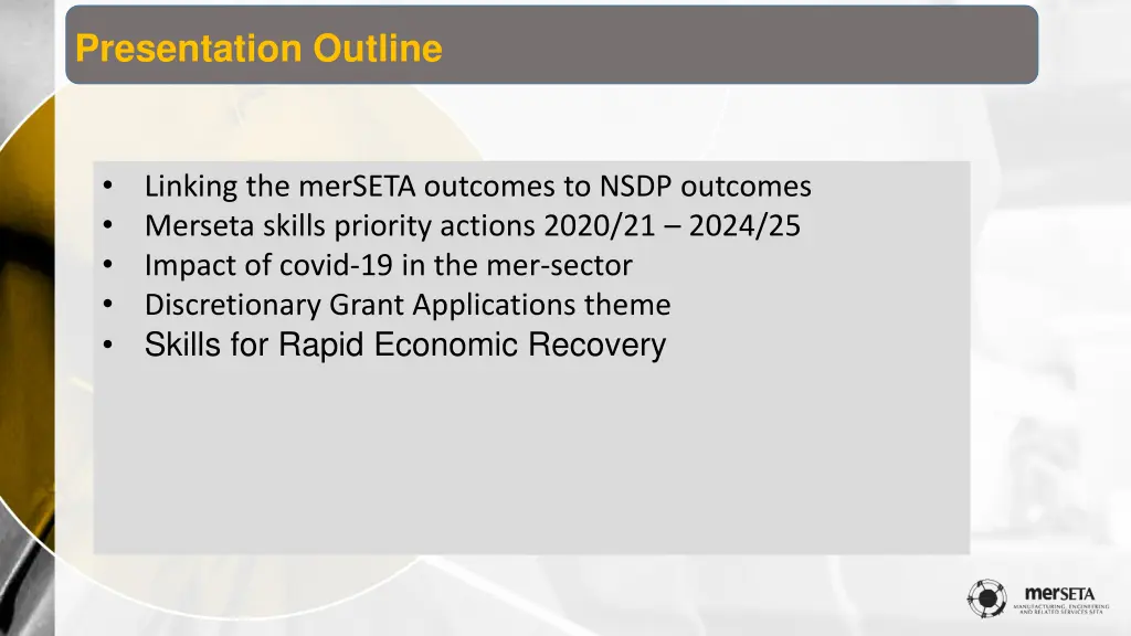 presentation outline