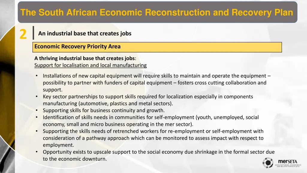 the south african economic reconstruction 2
