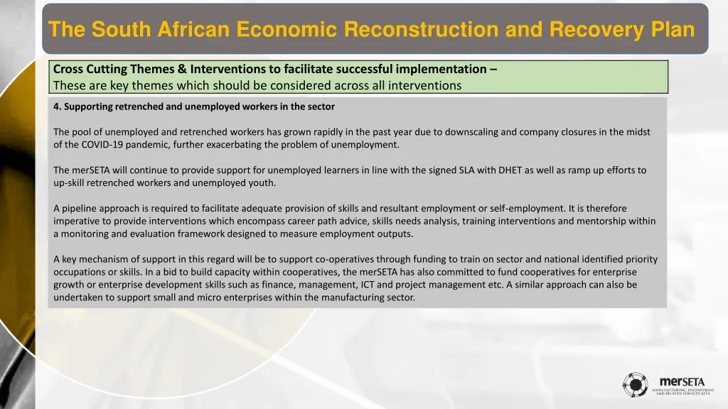 the south african economic reconstruction 6