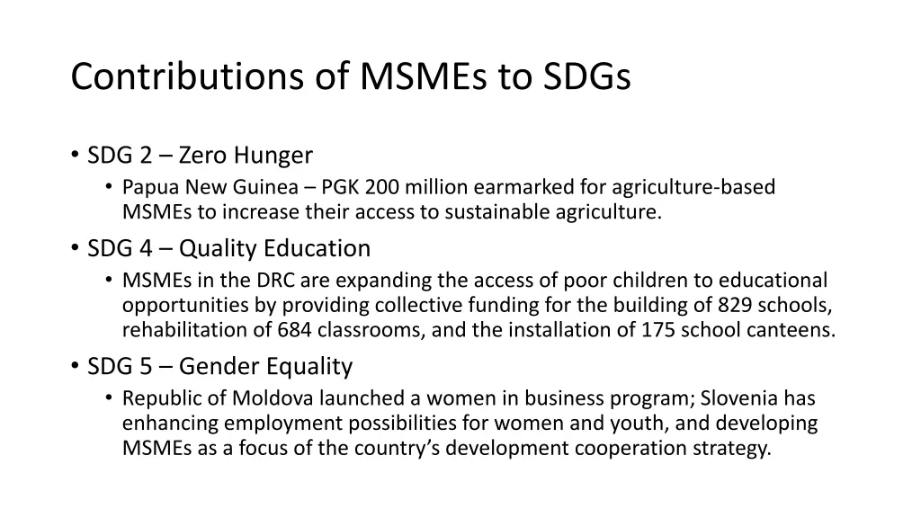 contributions of msmes to sdgs 1