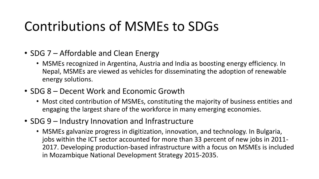 contributions of msmes to sdgs 2