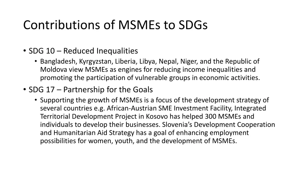 contributions of msmes to sdgs 3
