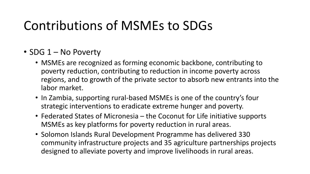 contributions of msmes to sdgs