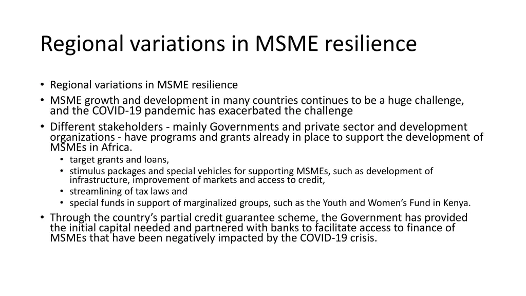 regional variations in msme resilience