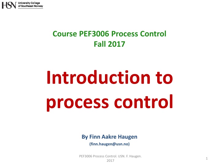 course pef3006 process control fall 2017