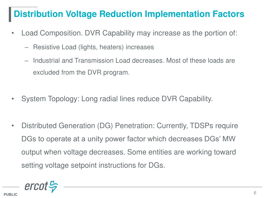 distribution voltage reduction implementation