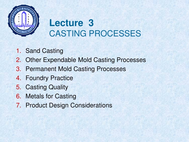 lecture 3 casting processes