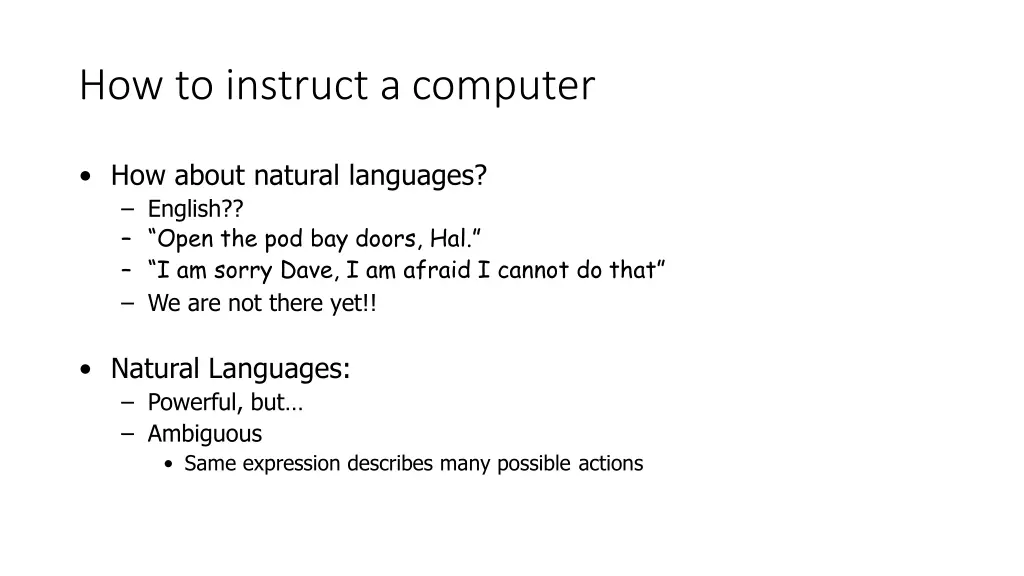 how to instruct a computer