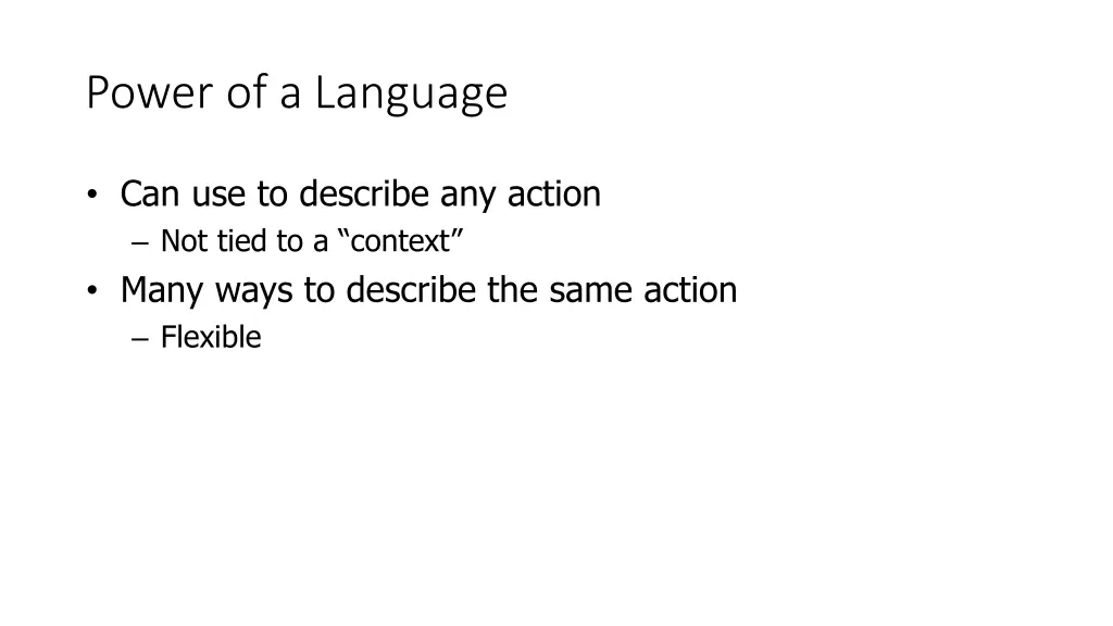 power of a language