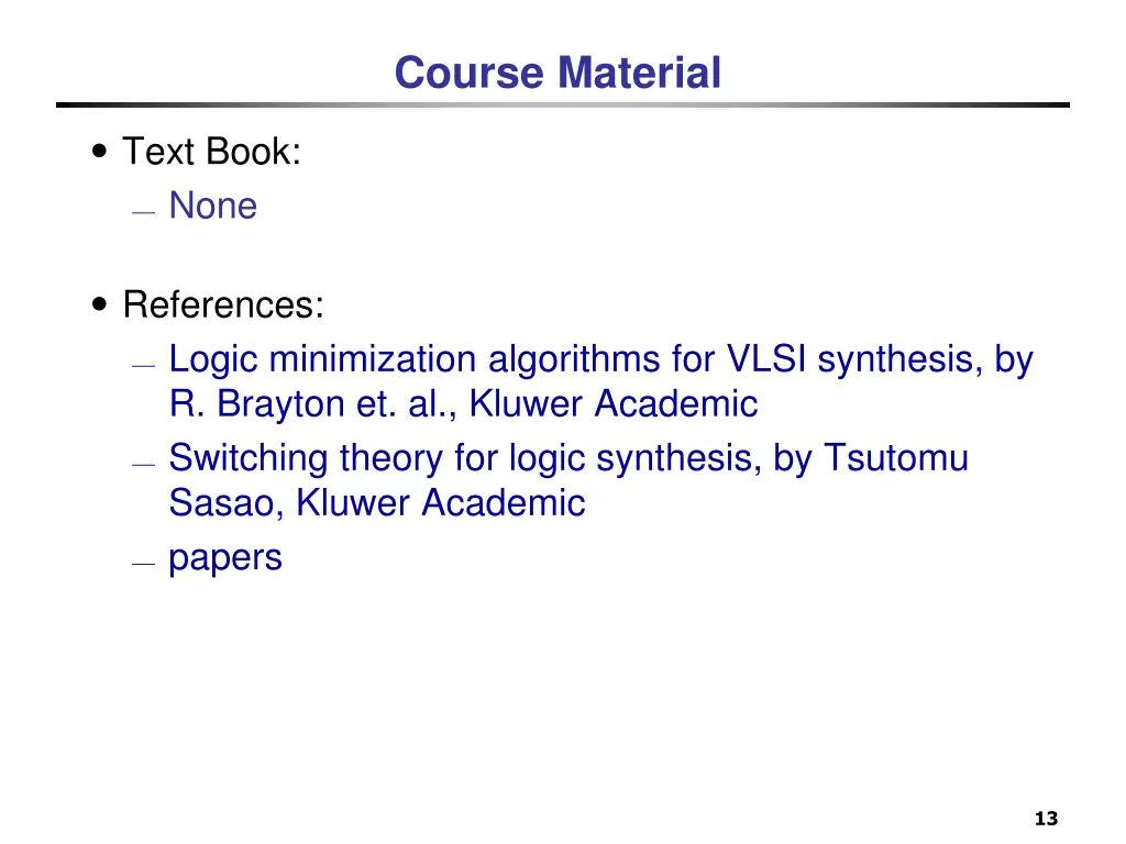 course material