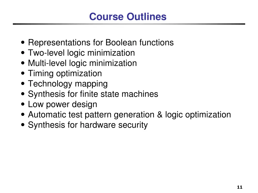 course outlines