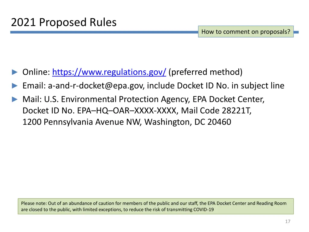 2021 proposed rules 1