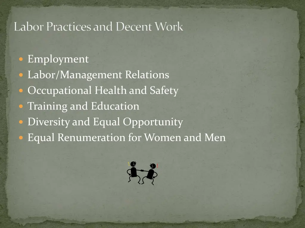 labor practices and decent work