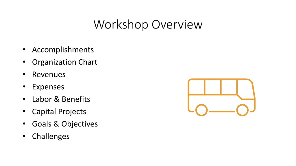 workshop overview