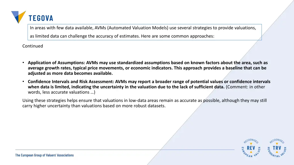 in areas with few data available avms automated 1