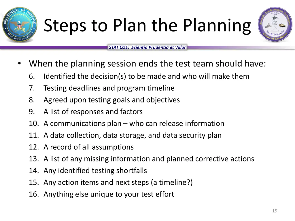 steps to plan the planning 1