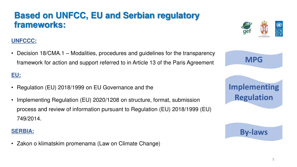 based on unfcc eu and serbian regulatory