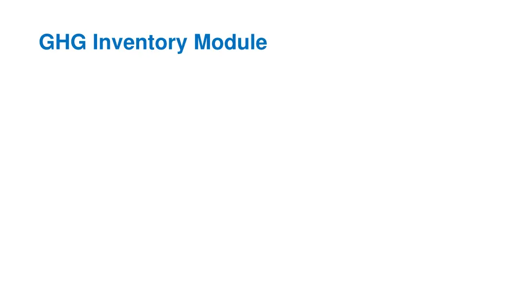 ghg inventory module