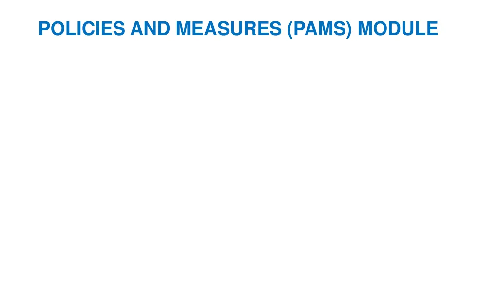policies and measures pams module