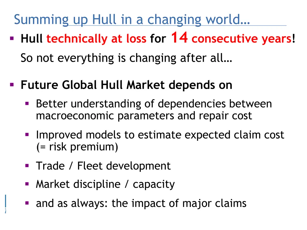 summing up hull in a changing world hull