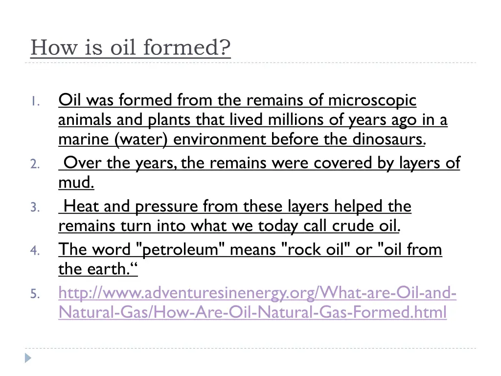 how is oil formed