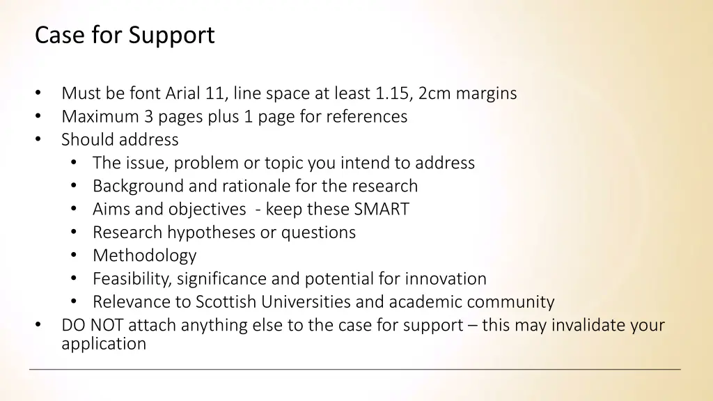 case for support