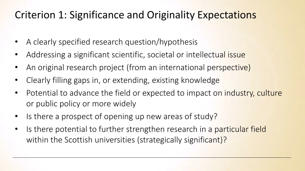 criterion 1 significance and originality